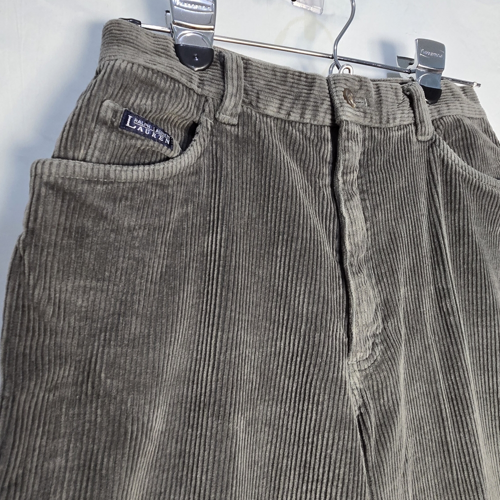 Lauren Ralph Lauren Women's Corduroy Pants Olive Green Size 6, 27in Inseam